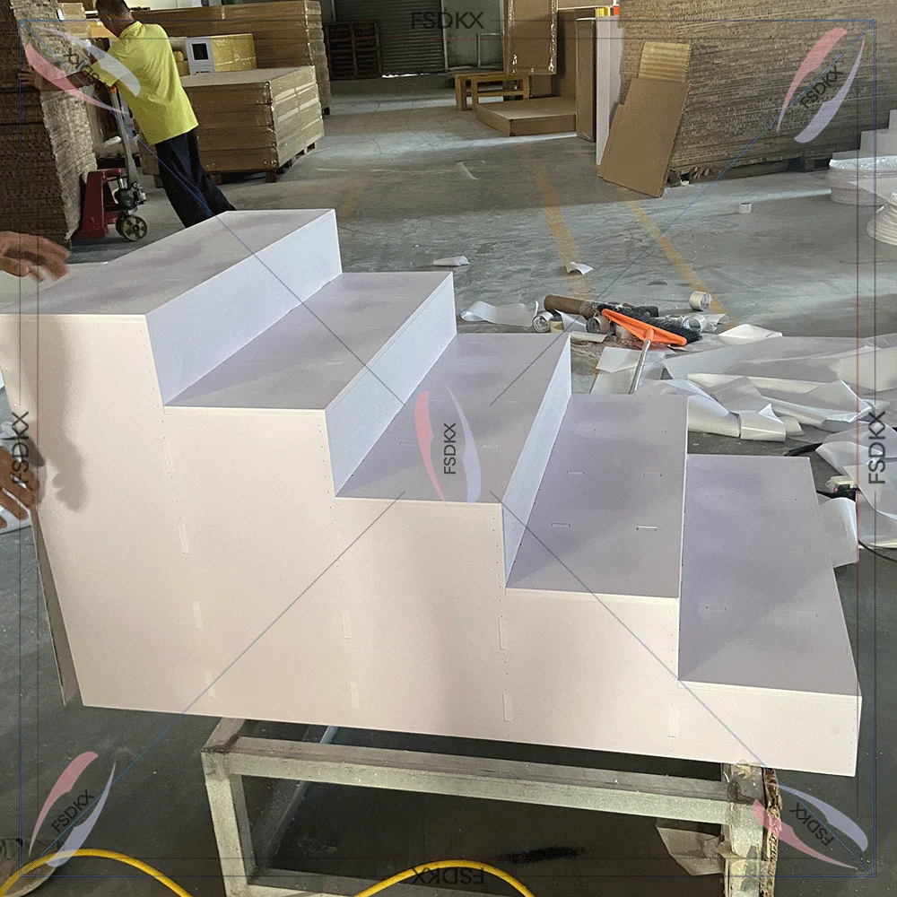 Acrylic Semicircle Stage Platform Floor White Stage For Wedding Party Banquet Used