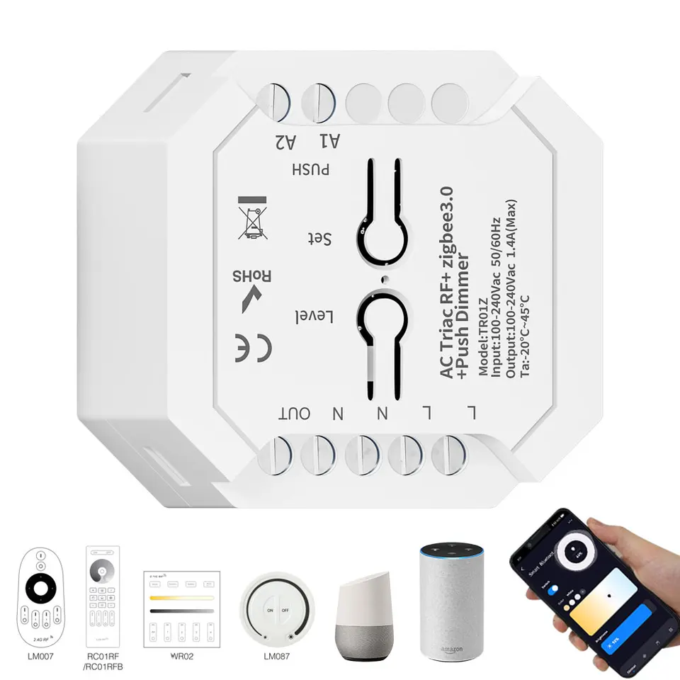 Dimmer ZigBee 220V Per Luci LED - Compatibile Con Alexa E Google Home, Con Timer