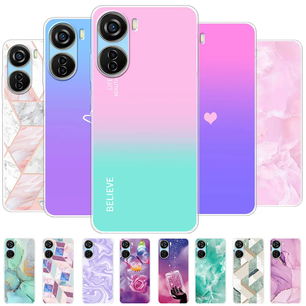 Per Zte Blade V40 Design Case Custodia Morbida In Silicone Trasparente Per Zte Blade V50 Design Coque Per Zte Nubia Neo 5G Funda