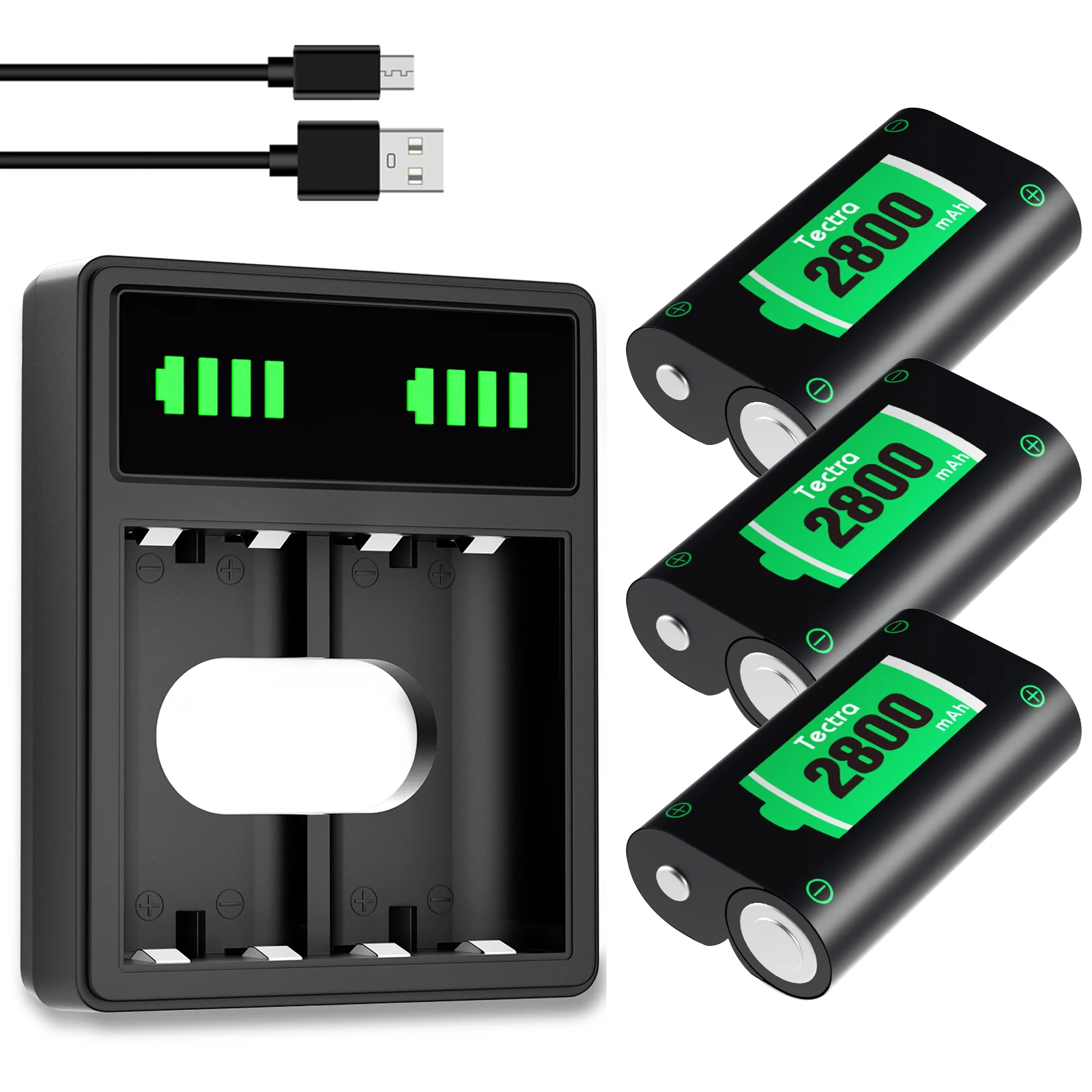 2800Mah Gamepad Xbox One Batteria Ricaricabile/Caricabatterie Led Per Xbox Series X | S,Xbox One S,Xbox One X, Controller Xbox One Elite