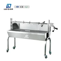 Outdoor Camping New Type Stainless Steel Charcoal BBQ Grill Automatic Rotary Electric Barbecue Grill With Brackets 2