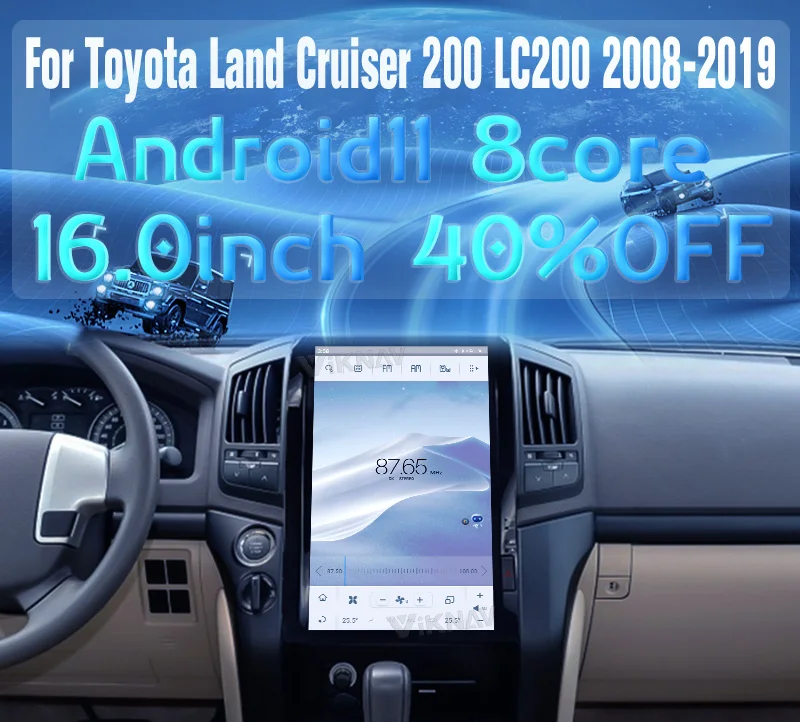 

For Toyota Land Cruiser 200 LC200 Car Radio 16.0 inch Head Unit Car DVD Player2008-2019 Android11 Auto Stereo GPS Navigation
