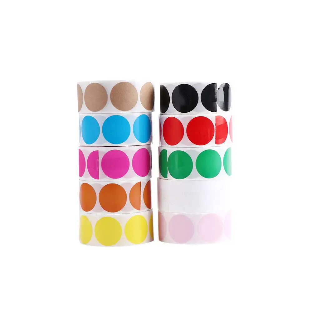 500 pezzi/rotolo, articoli per ufficio e scuola, adesivi con marchio verde, etichette colorate, adesivi con etichette a punti, adesivi con etichette Chroma - immagine 3