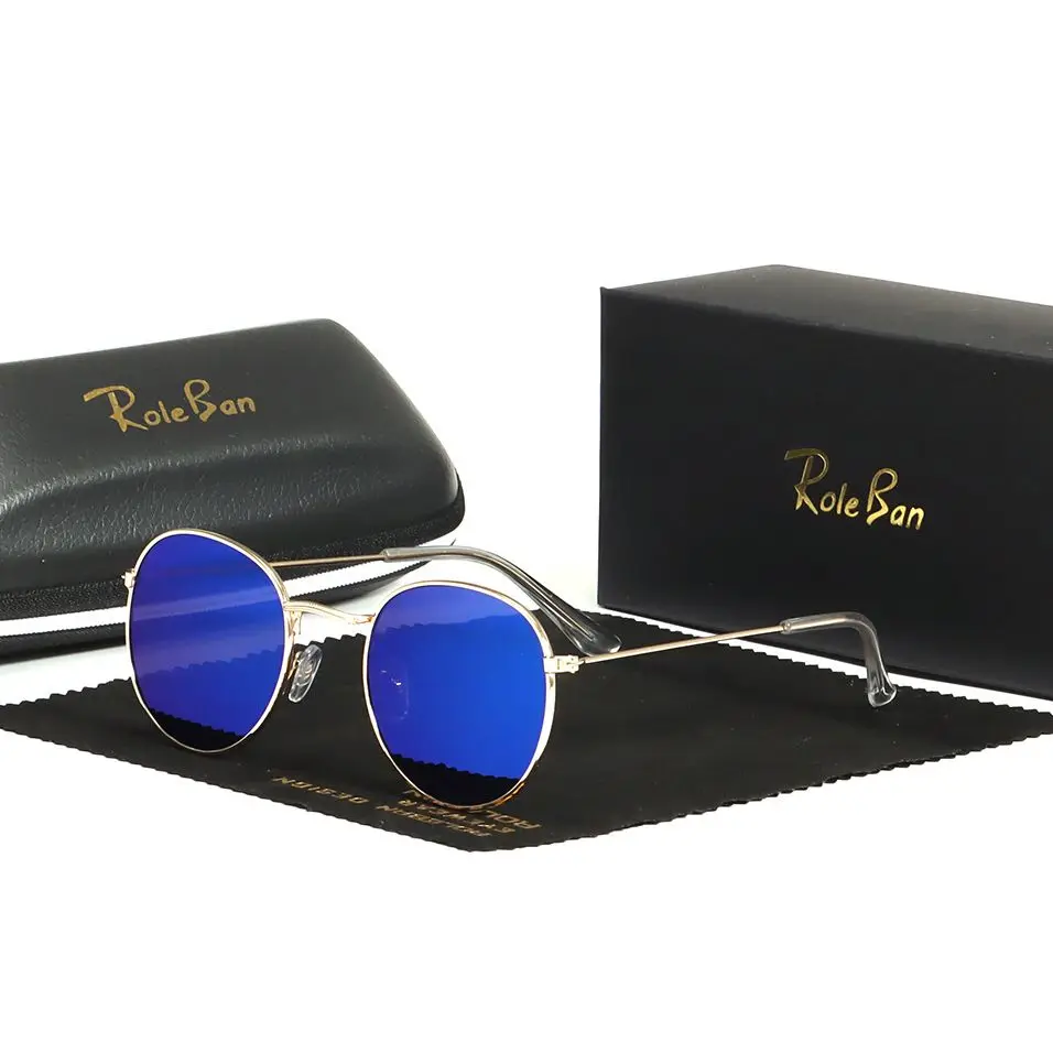 

Classic Small Frame Round Sunglasses Women/Men Brand Designer Alloy Mirror Sun Glasses Male Female Fashion Vintage Oculos Bans