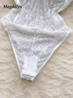 Magdalyn Transparent Floral Lace Women Bodysuits Sexy Fashion Elastic Sheer Onesie Slim Ins Bodycon One Piece Combination Tights - Image 5