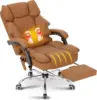 Kneading Massage Executive Office Chair with Heated,90-135° Reclining with Footrest,Ergonomic Desk Chair,Diamond-Stitched Cushio 1