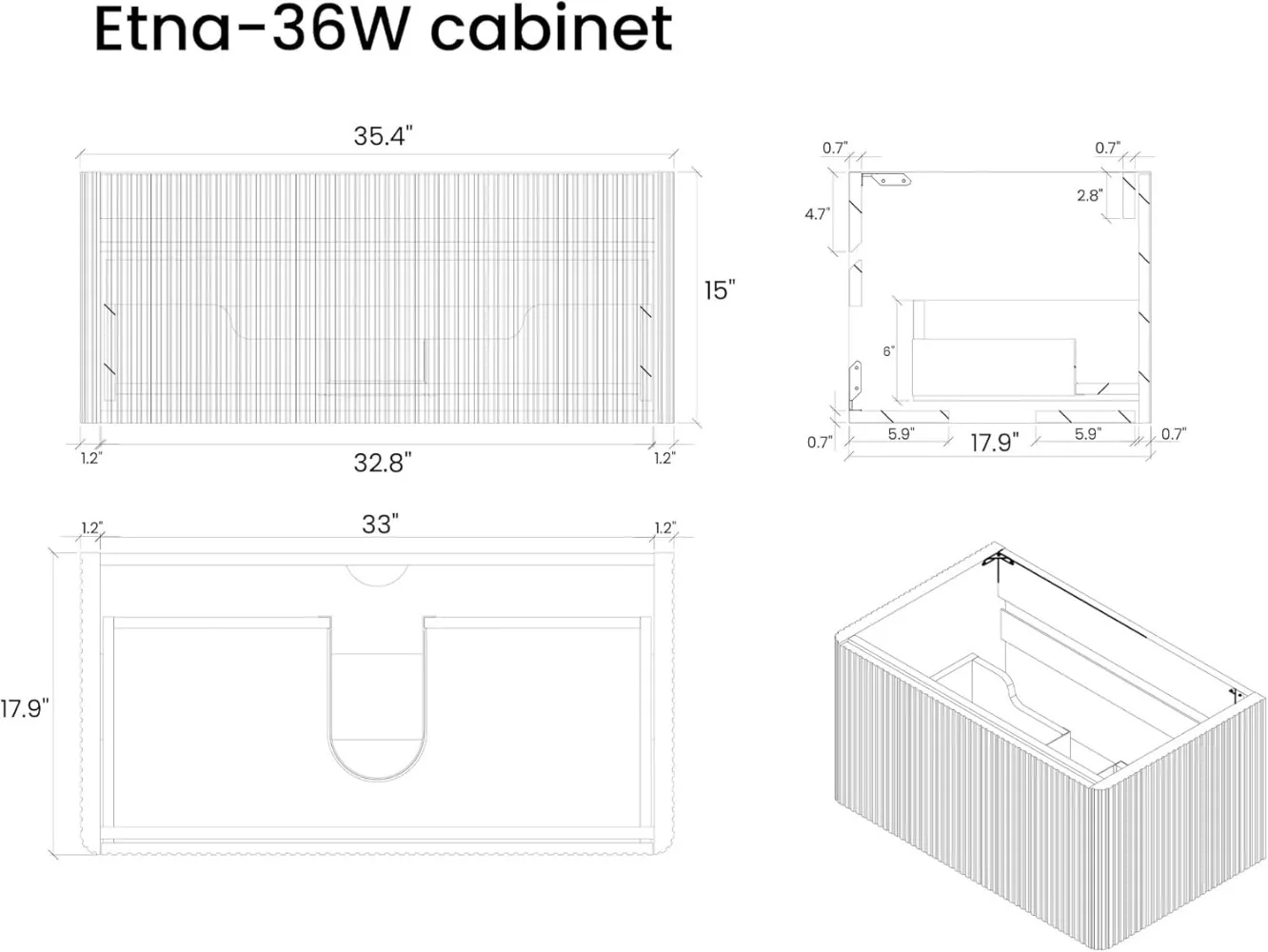 Bathroom Vanity with Sink, Large Storage Wall Mounted Floating Bathroom Vanity for Modern Bathroom, Minimalist Bathroom Sink 2