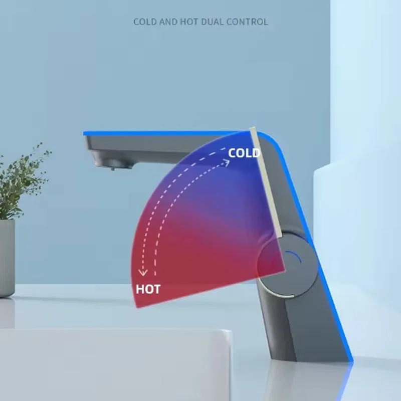 High-end Temperature Display Basin Faucet LED Light 2 Modes Sprayer Hot Cold Water Sink Mixer Wash Tap For Bathroom