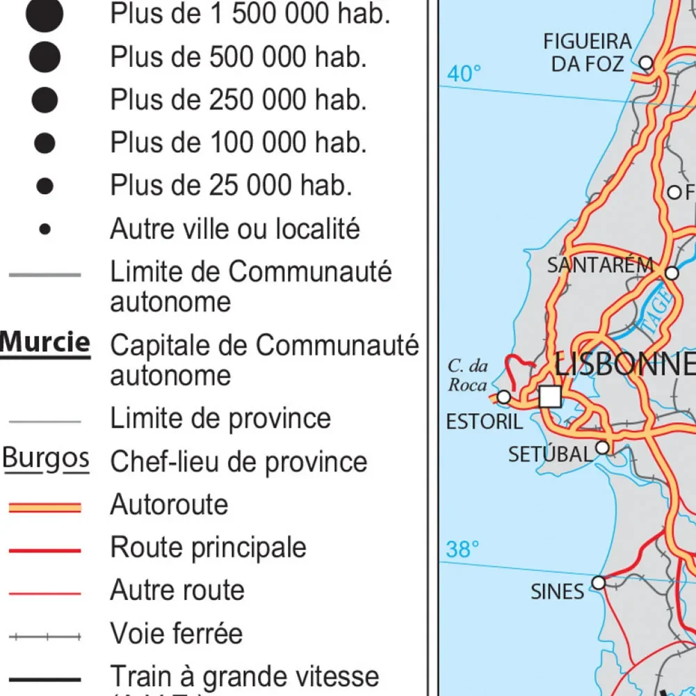 59*42cm The Spain Transportation Political Map French language Wall Art Poster Canvas Painting Travel School Supplies Home Decor