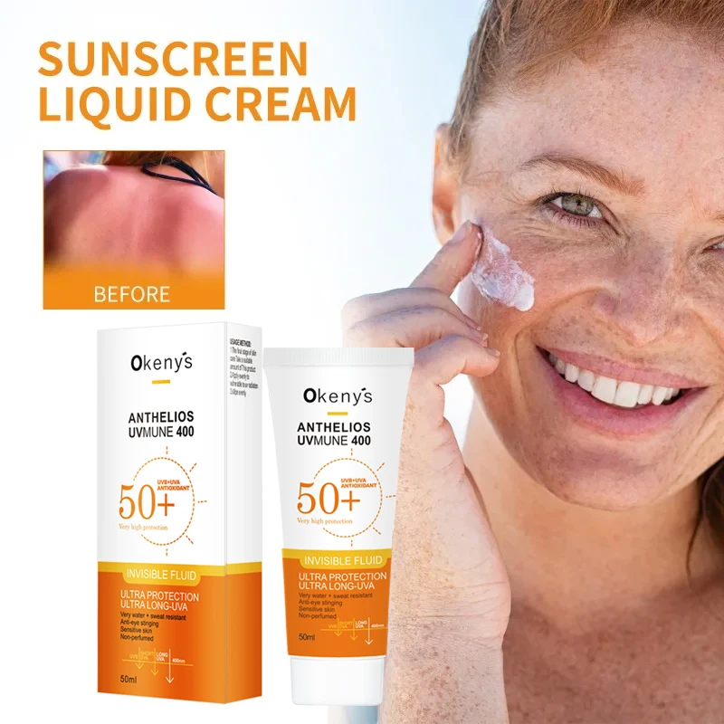 Liquid sunscreen moisturizing repair skin face sunblock foundation UV protection oil control waterproof cream