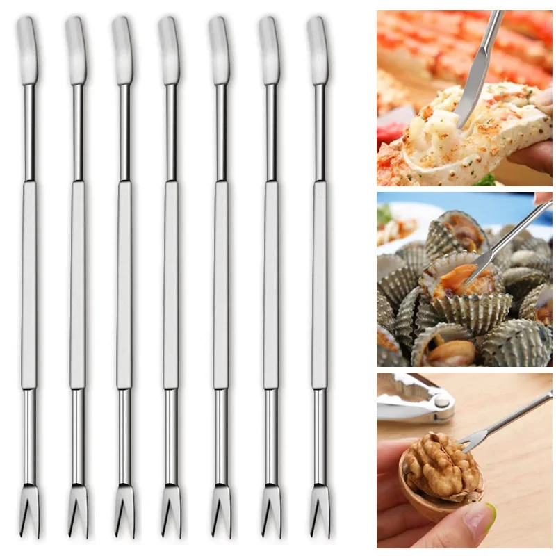 

5/1PCS Seafood Lobster Crab Needle Multifunction Crab Leg Crackers Tools Stainless Steel Seafood Nut Forks Spoon Kitchen Gadgets