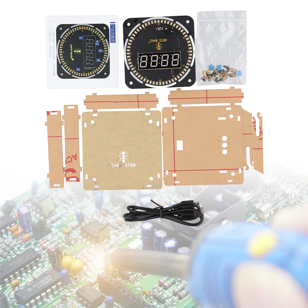 DIY 회전 디지털 LED 디스플레이 모듈, DC5V 알람 전자 디지털 시계 키트, 51 SCM 학습 보드