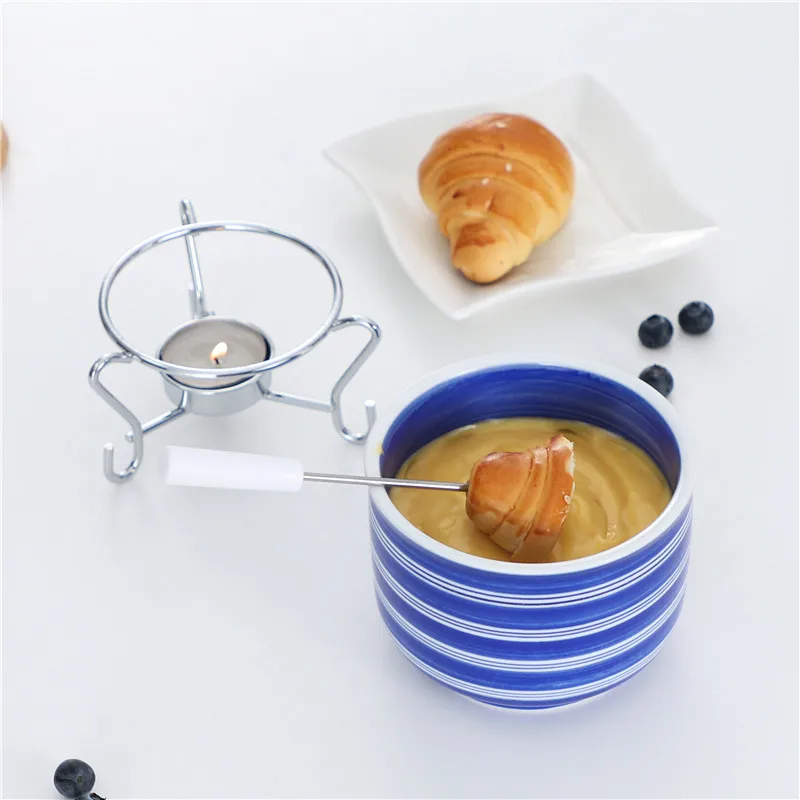 Chocolate fondue bowl, ceramic chocolate fondue pot