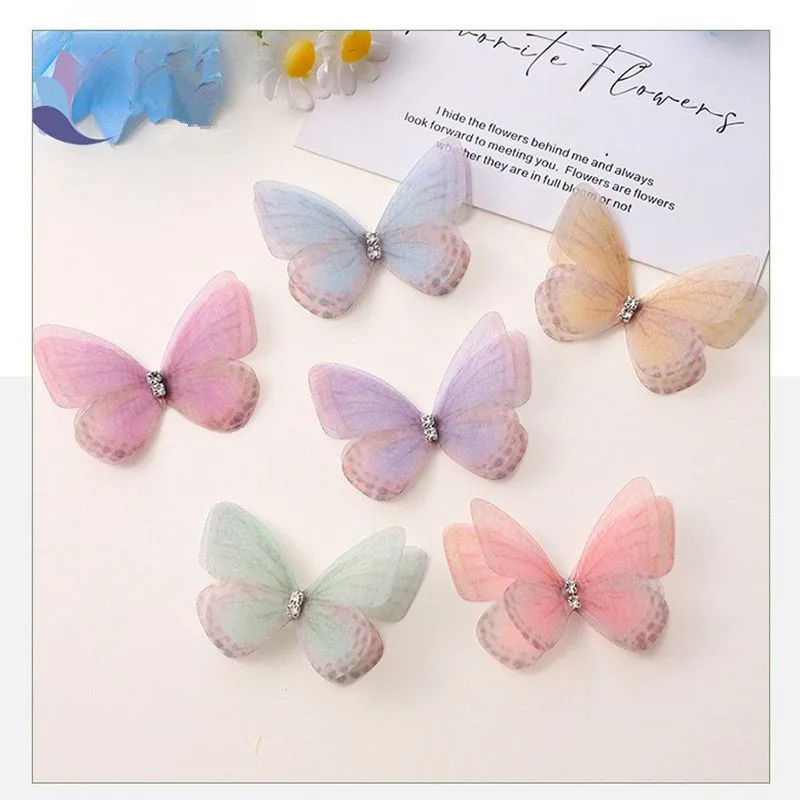 5cm 20pcs 3D Butterfly Appliqué Mesh Patch for DIY Crafts and Decorations