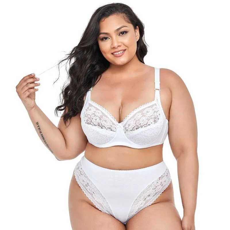 Sexy Lace Plus Size Female Lingerie Transparent Thin Thick BCDE