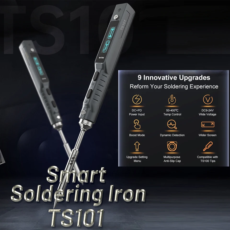 Saldatore Stazione Portatile TS101 – Digitale OLED, USB-C/DC, 50-400°C – Versione Migliorata Del TS100 - 6