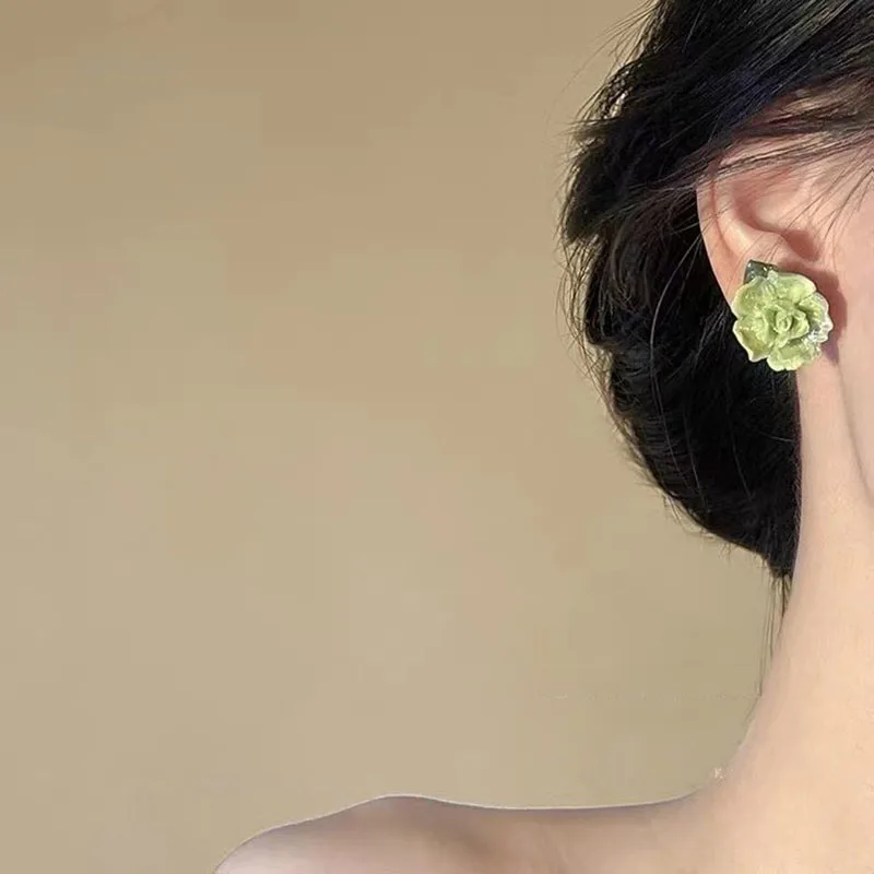 Fashion Colorful Plant Earrings Ceramic material nonallergic Earrings