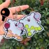 Acrylic Key Holder Shake Ball Puppy Keychain Hanger Cartoon Shake Football Key Ring Creative Rocking Tennis Keychain Shared Gift 3