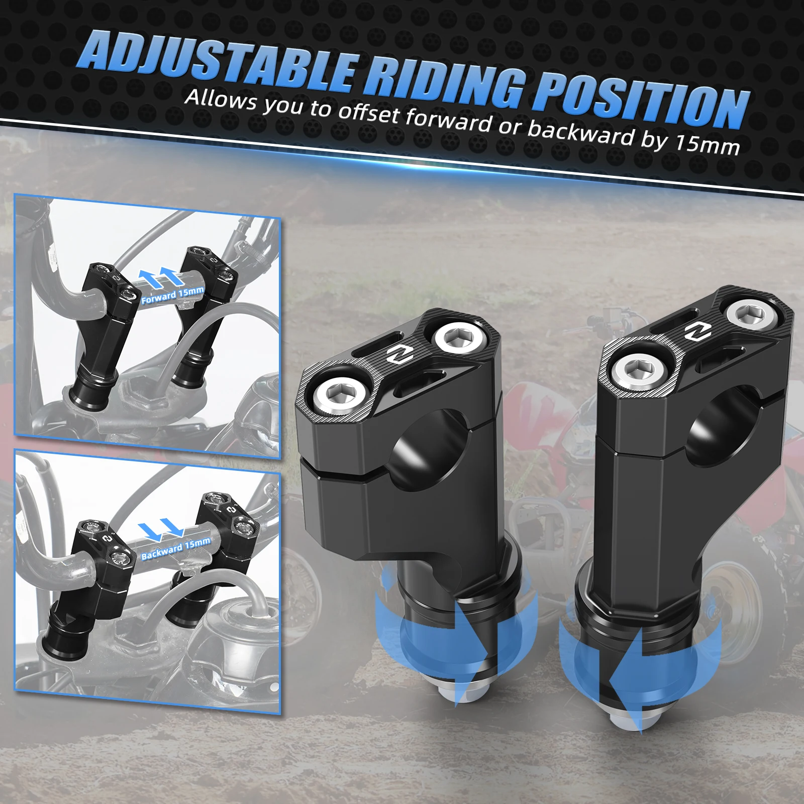 NICECNC ATV Lenkschaft Lenkerklemmhalterung für Honda ATC125M 200S 250ES TRX200SX 125 250X 450R 450ER Ersetzen 53130-HA0-680 – Detail 9