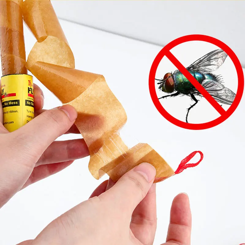 Fly Paper Strips - Safe, Harmless, Powerful Glue for Effective Insect Trapping (4-Pack)