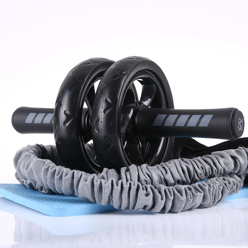 3pcs/Set Ab Wheel Abdominal Roller Muscle Stimulation Home Belly Pulley Mute Fitness Equipment Rolling Double Wheel Pulley
