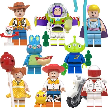 8pcs Popular Creative Cartoon Toy Mobilization Little People Buzz Lightyear Three Eyed Woody Assembled Child Toy Decoration Gift