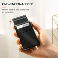 Unisex Anti Rfid Blocking Protected ID Credit Magic Card Holder Men Thin Slim Minimalist Smart Wallets Metal ID Cardholer Case 3
