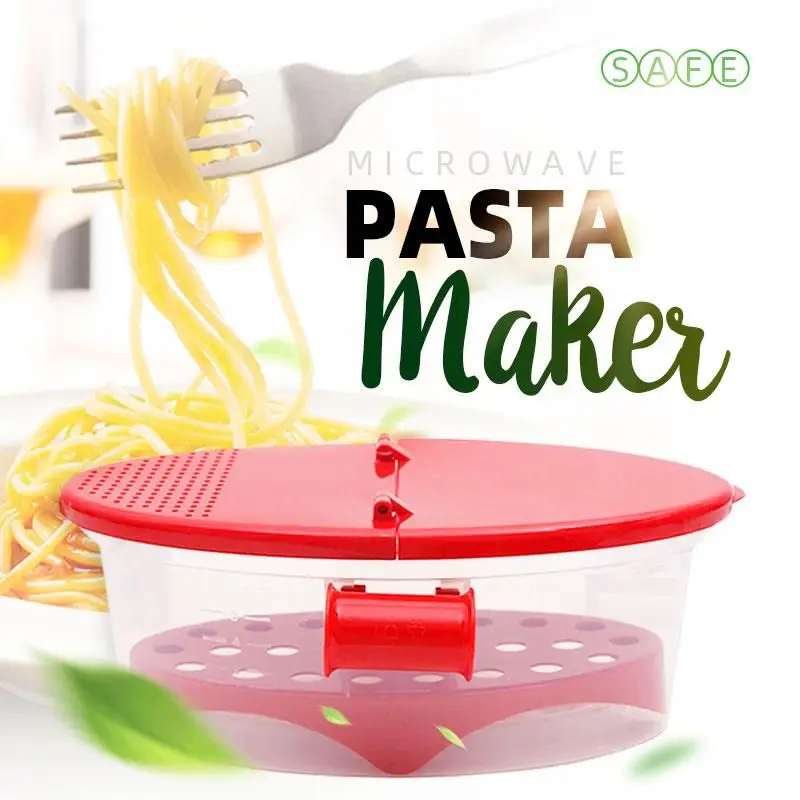 New Microwave Pasta Maker Pasta Cooker Heat Resistant PP Boat Microwave Steamer Boat Strainer Kitchen Tools