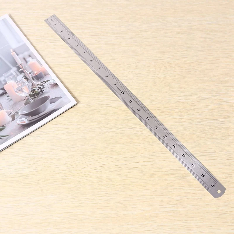 【Hot Cake】20X Groove Right Stainless Steel Metric Ruler 50 Cm Stainless Metric Ruler