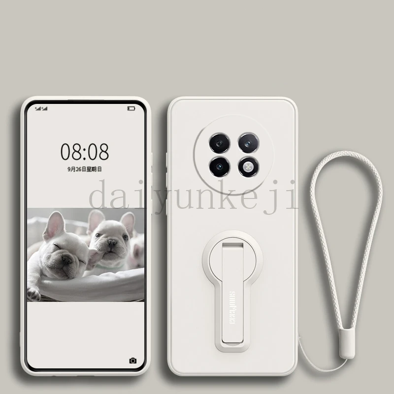 Silicone Soft Protective Phone Case with Holder Bracket and Screen Protector Film
