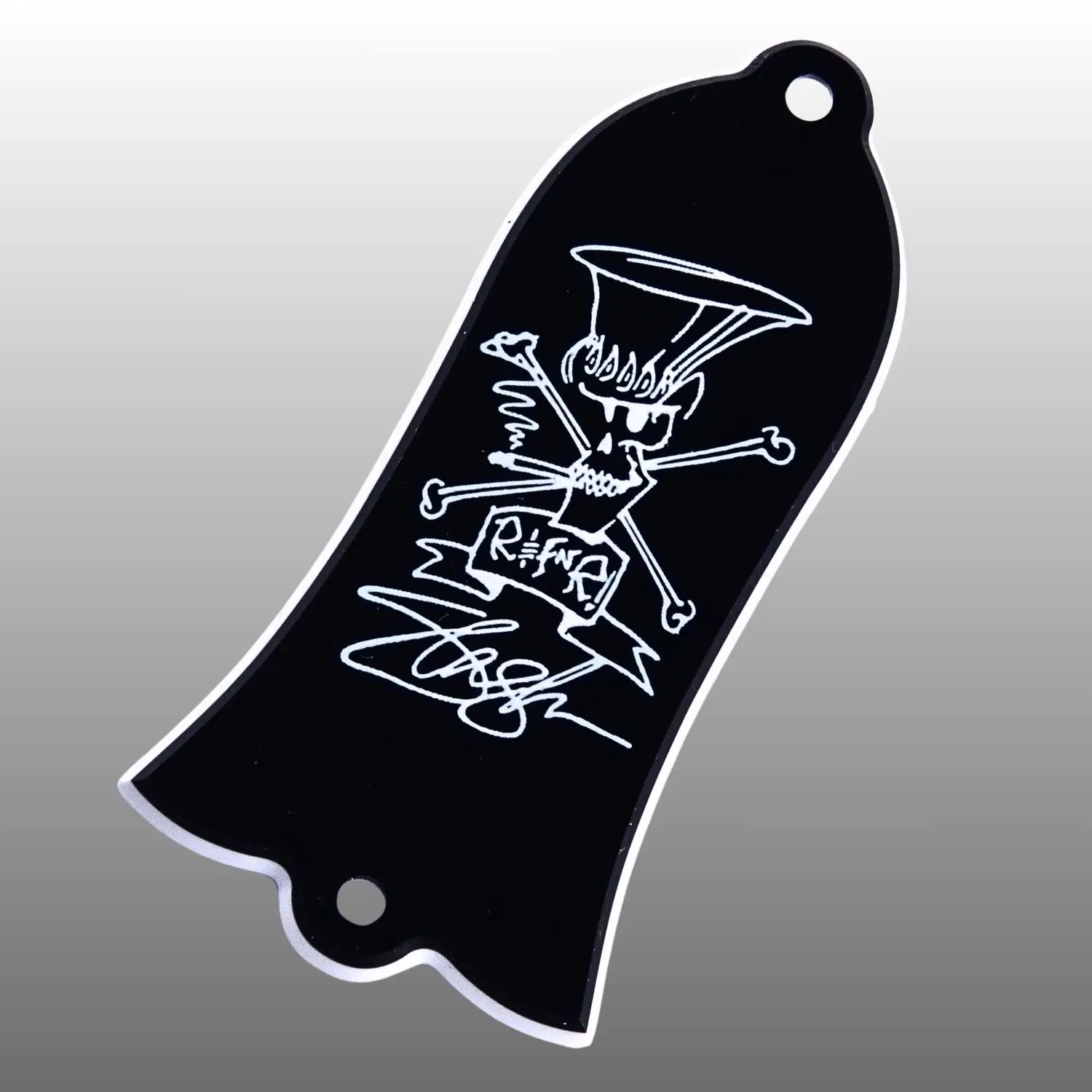 Bell Shape Black Custom Truss Rod Cover Plate with Dual Holes