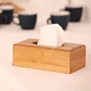 Bamboo Tissue Box Car Home Rectangle Shaped Tissue Container Towel Napkin Tissue For Home Office Desktop Organize tissue boxes 2