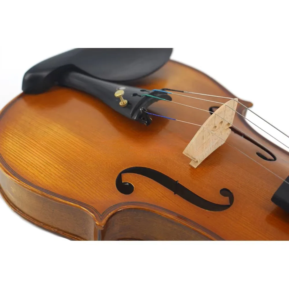Natural Flame Maple Handmade Classy Violin Beginners Practice Violin Handmade Full Size 4/4 3/4 1/2 1/4 Spruce Panel
