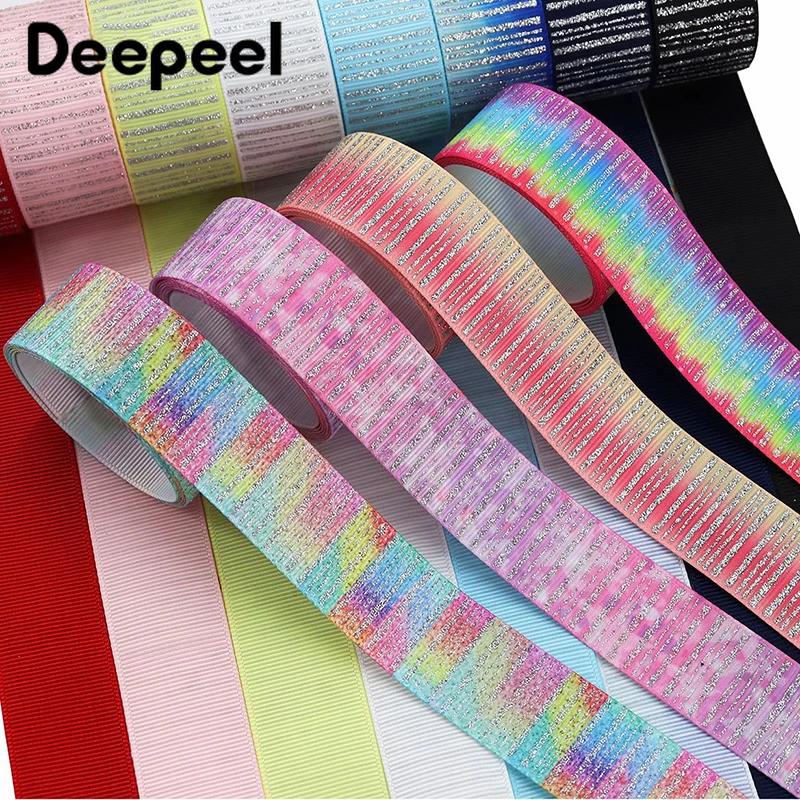 

10Yards Deepeel 25mm Polyester Printed Gradient Ribbon Packaging Gift Decoration Lace Webbing Tape Bow Trimming Crafts Material