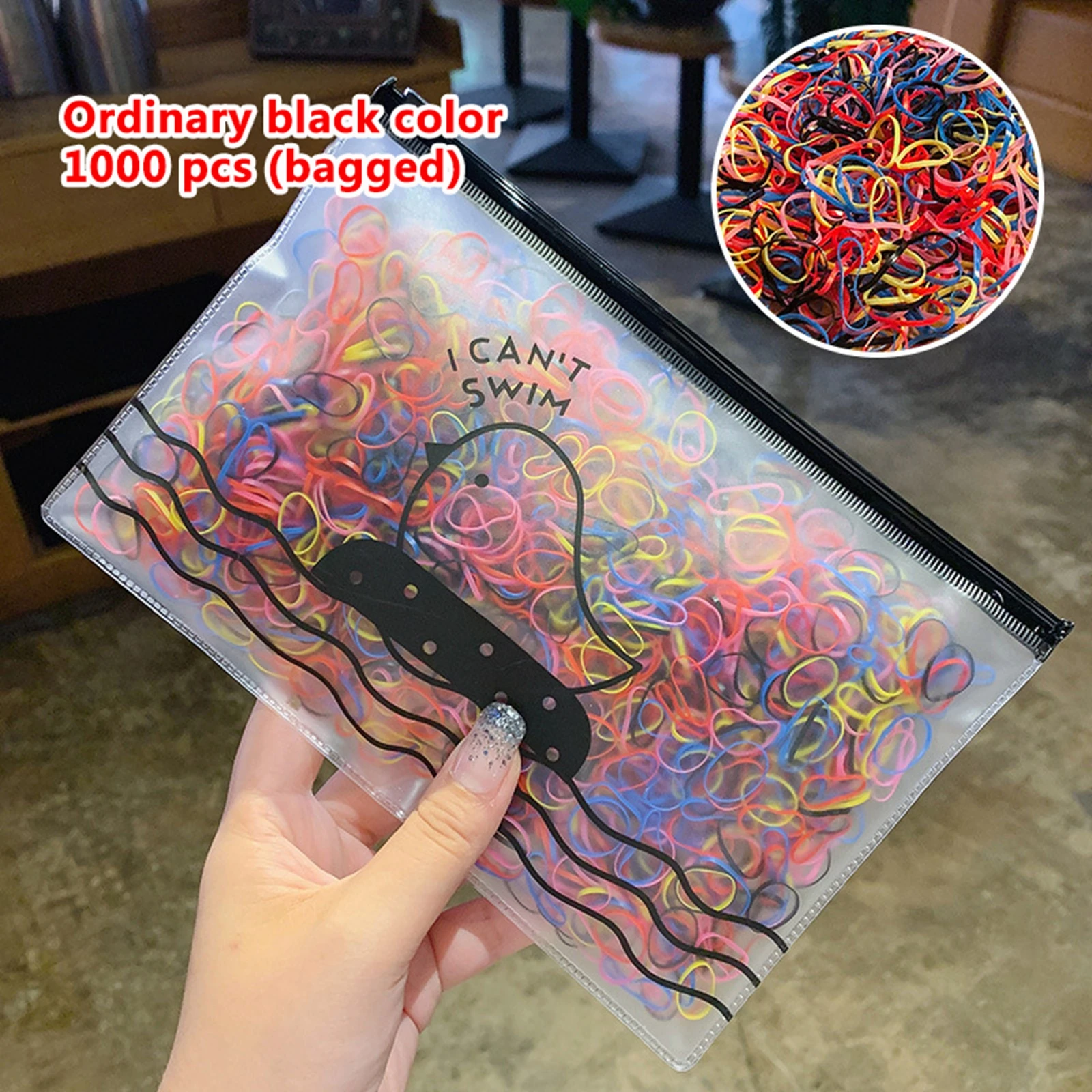 

500/1000 Pieces Hair Bands Disposable Rubber Bands for Women Girls Elastic Solid/Colored Non-Slip Kids Adult Hair Accessories
