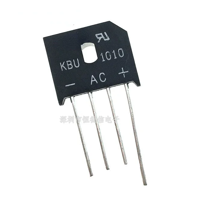 10PCS/LOT KBU1010 Rectifier bridge Flat bridge rectifier current 10A reverse voltage 1000V