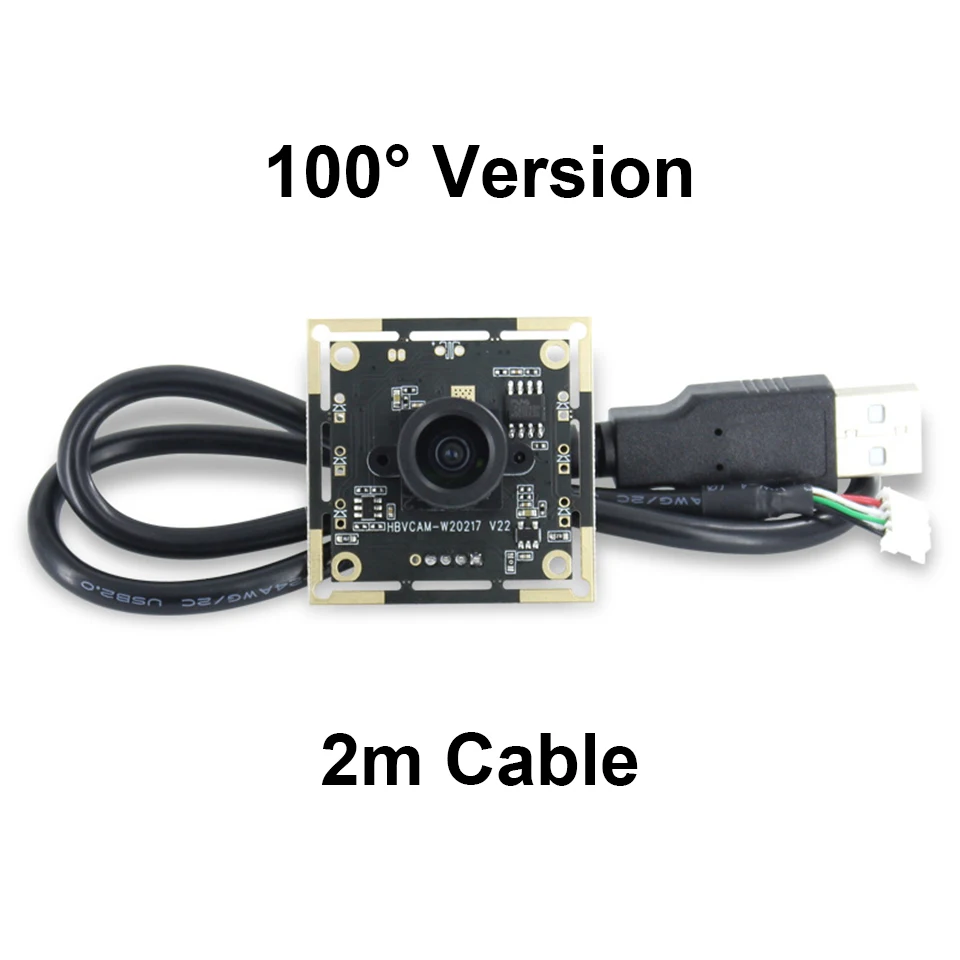 OV9732 1MP Camera Module 100 Degree MJPG/YUY2 Adjustable Manual Focus 1280x720 PCB Board with 2m cable for WinXP/7/8/10/Linux