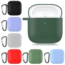 

Earphone Case Anti-shock Bluetooth-compatible Earbuds Soft Silicone Cover with Carabiner for Redmi Buds 3