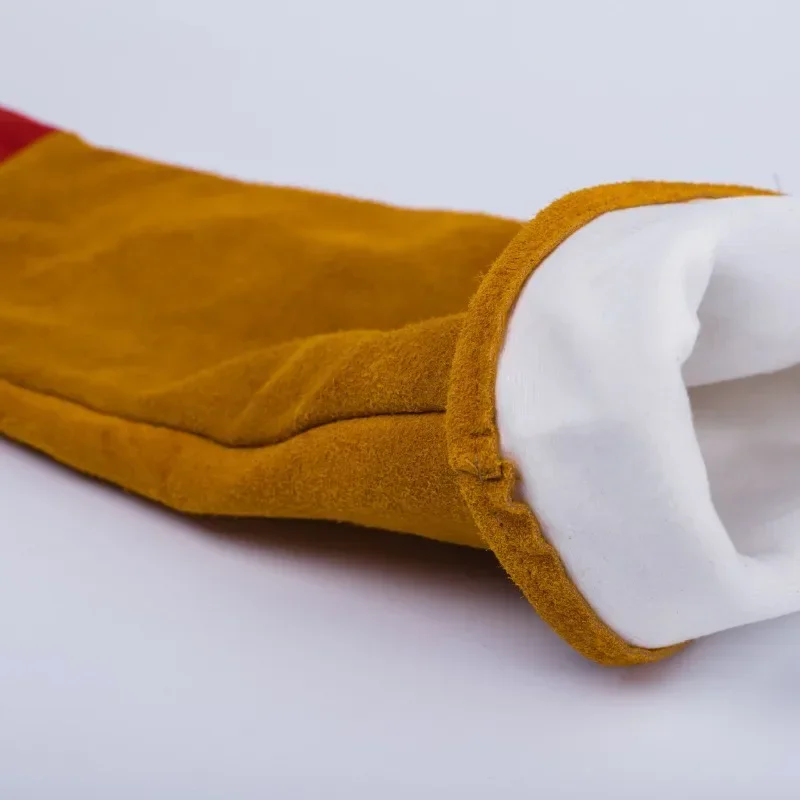 Long Sleeves Leather Welding Heat Resistant Stove Fire and Barbecue Glove Garden Pruning Puncture Resistant Pet Bite Gloves 3