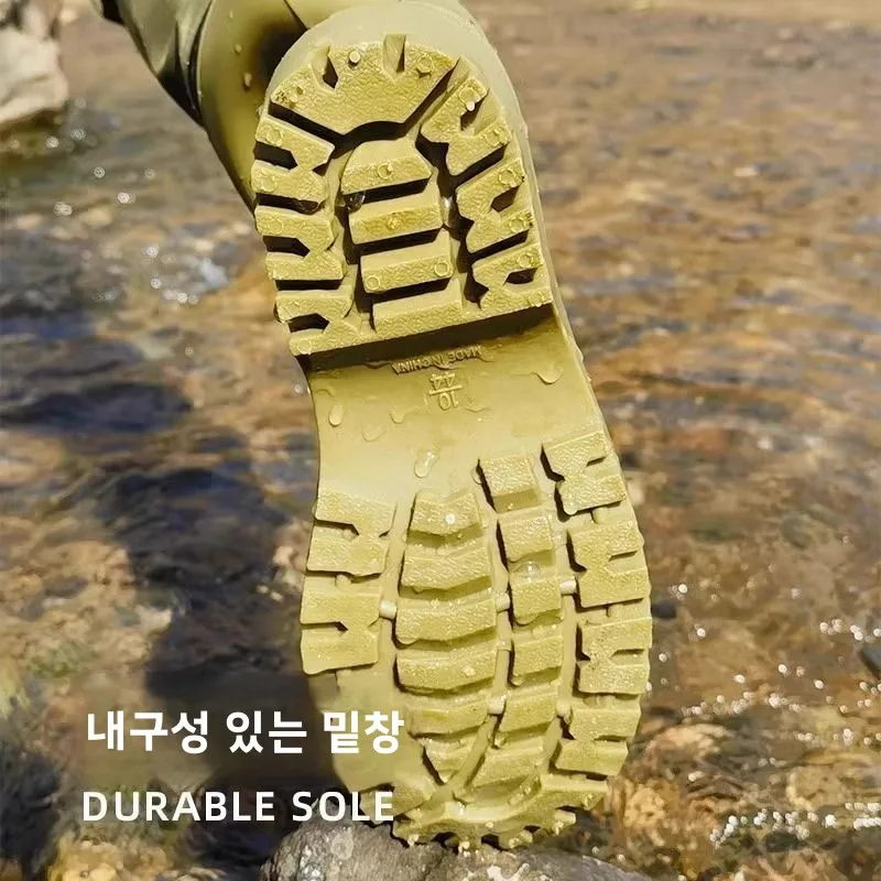 새로운 루어 워터 슈즈 유니섹스 방수 미끄럼 방지 낚시 레인 부츠 레인 팬츠 아웃도어 웨이딩 스트림 바다 탐험 신발