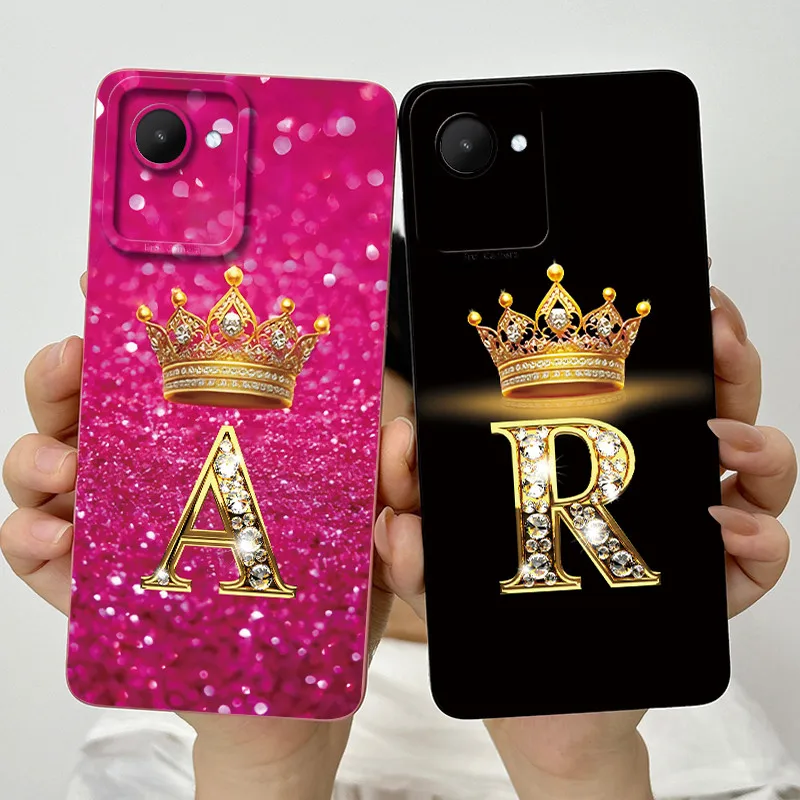 Crown Letters Soft Case with Camera Protection - Stylish Back Cover