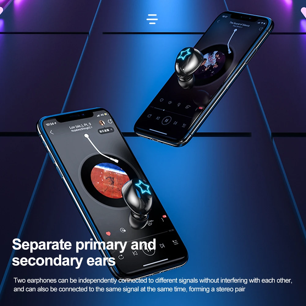 TWS Wireless Headphones LED With Power Bank function Compatible-Bluetooth 5.3 Hifi Sports Headset for Mobile Phone PC Laptop