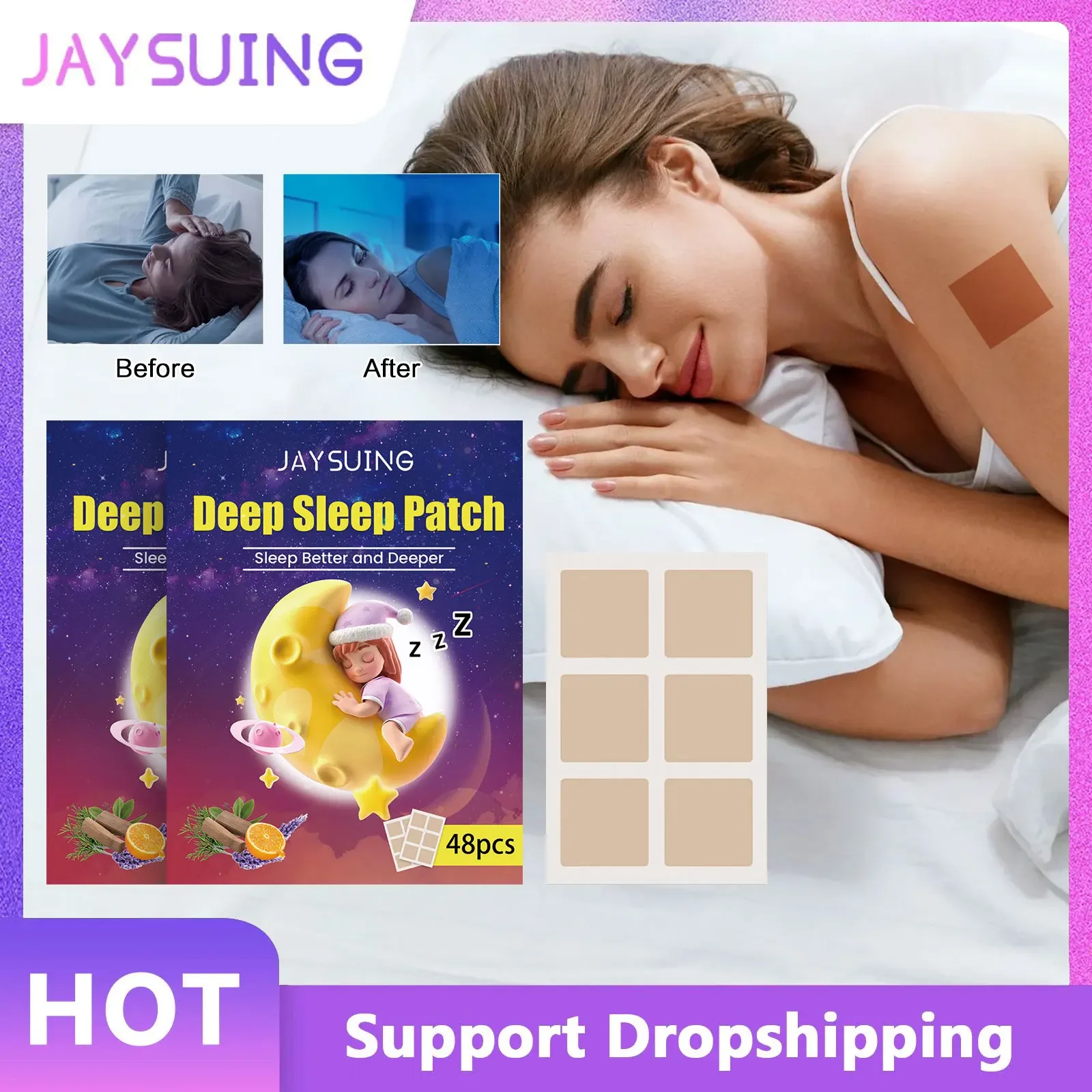 Sleeping Patch Insomnia Treatment Relieve Anxiety Decompression Headache Neurasthenia Soothing Body Relax Help Sleeping Stickers