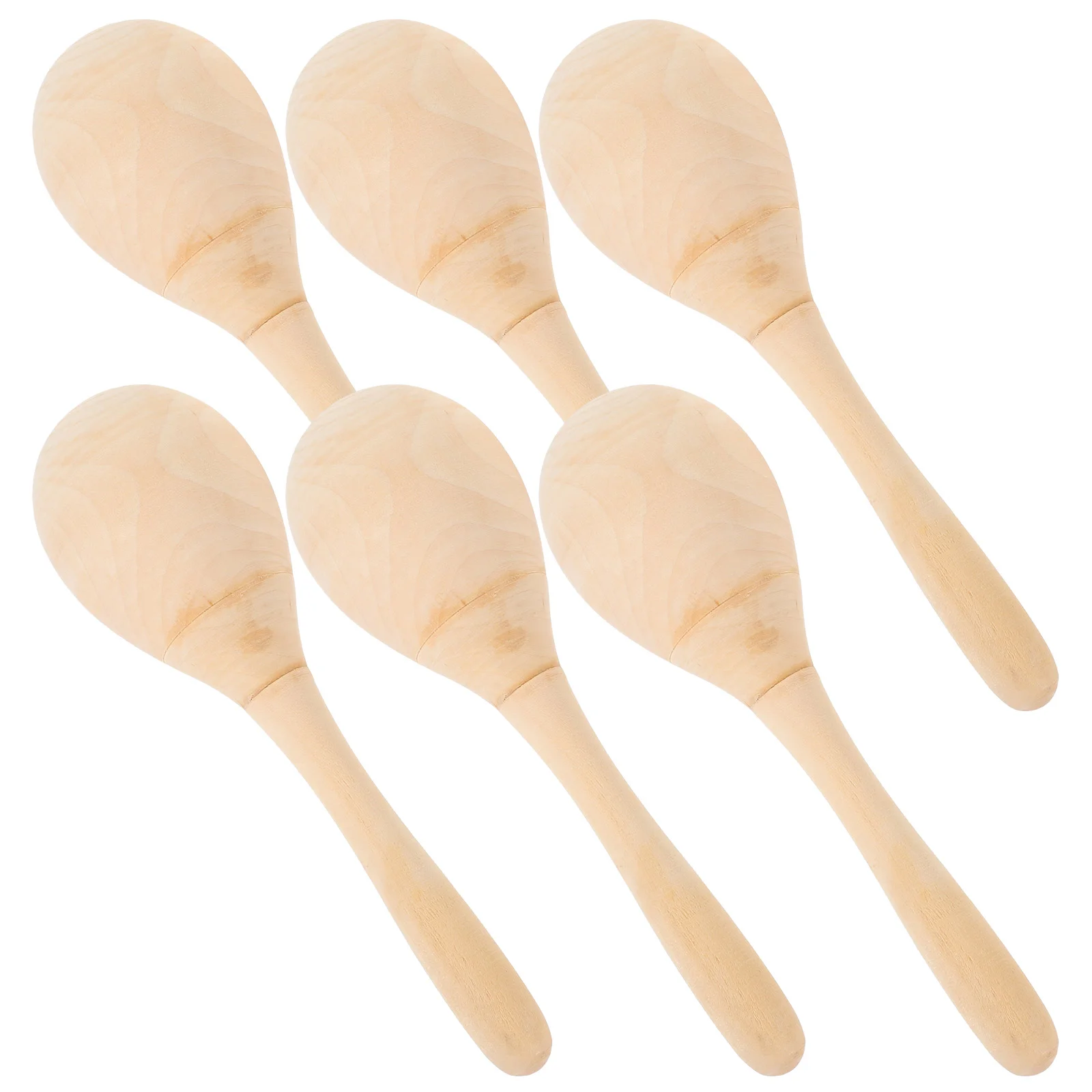 

6 Pcs Wooden Maraca Interactive Toys DIY Auditory Training Maracas Grasp Kids' Musical Instruments Plaything Educational for