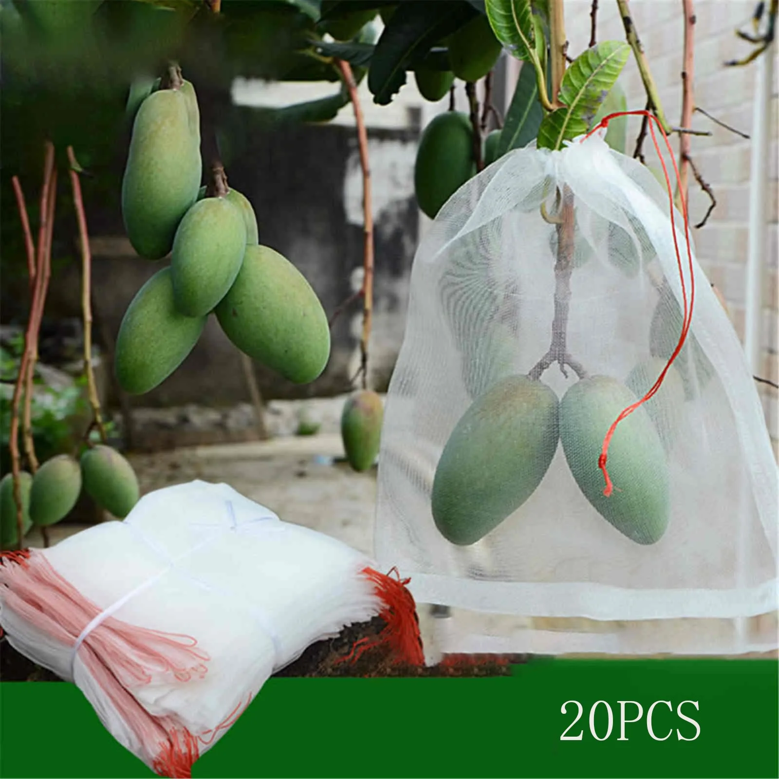 20Pcs Garden Insect Barrier Net Protect Bags Plant Seed Carrier Bag Fruit Bag 