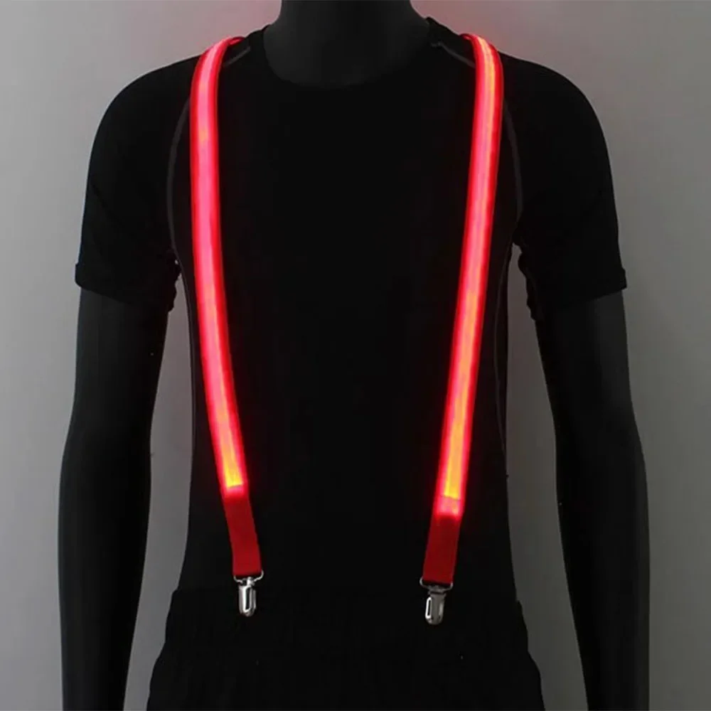 Party Supplies Suspenders With Bow Tie LED Lights Woman Hangers For Men Wedding Party Accessories Glow-in-the-dark SD01