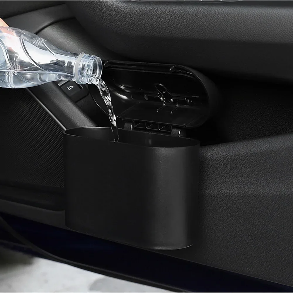 Car Trash Bin Hanging Vehicle Garbage Can for Tesla Model 3/Y/S/X Dust Case Storage Box ABS Pressing Auto Interior Accessories