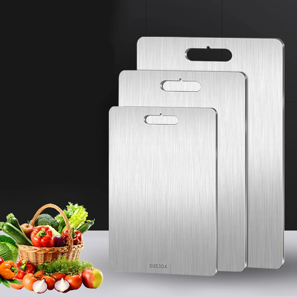

Stainless Steel Cutting Board Double Sided Kneading Dough Board Thickened Rectangular Cut Vegetables And Meat Chopping Board