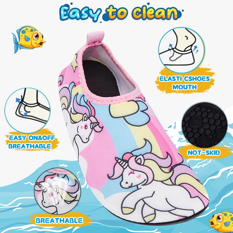 Kids' Quick-Dry Aqua Shoes - Lightweight Water & Beach Slippers