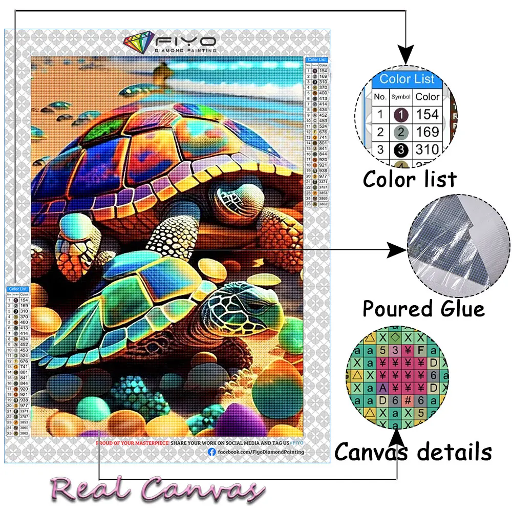 5d Diamond Painting New Beach Tortoise Home Decor Full Square/round Mosaic  Animal Sea Turtle Diamond Embroidery Wall Art - AliExpress